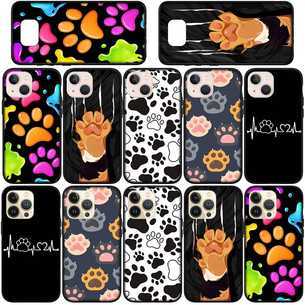 Чехол для телефона Samsung Galaxy S24 S23 iPhone 15 14 Xiaomi Redmi Note 13 12 11 8 10 9 Pro Max Plus X XR OPPO A15 Huawei Cute Dog Paw Cat Cover