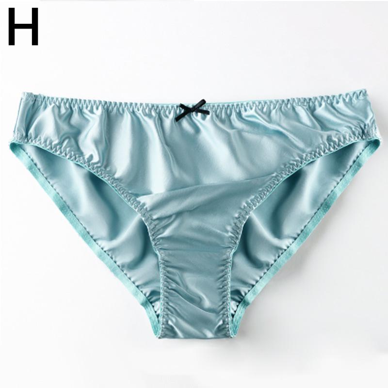 Women's Mulberry Silk Underwear Small Bow Solid Color Silk Triangle Underwear Soft And High-Quality Women'S Underwear Minimalist Style