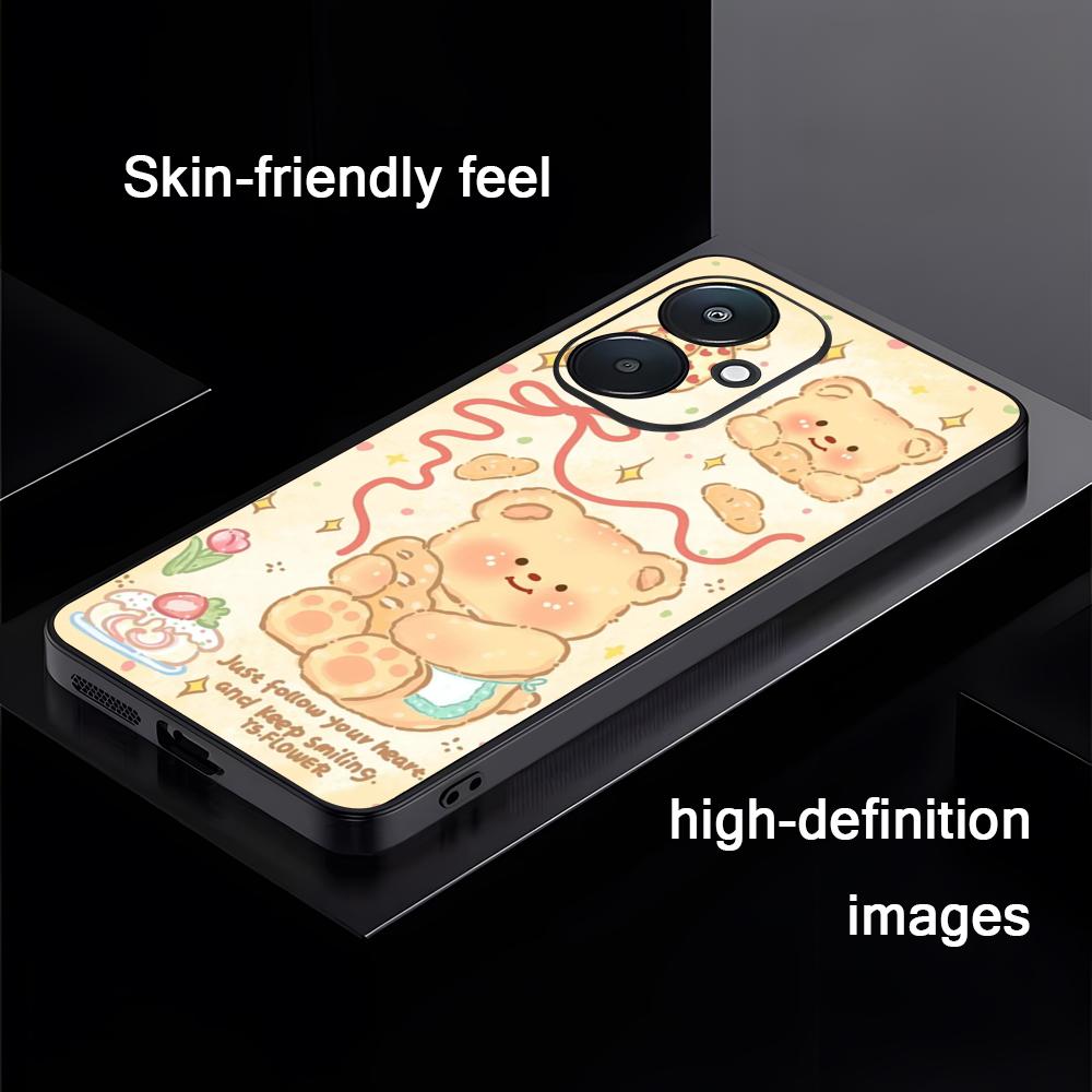 Бренд B-Butter Bear Мультяшный чехол для телефона для Xiaomi Redmi 14C 13C 12C Note14 13 12 11 10 Pro Plus S Мягкий черный чехол для телефона