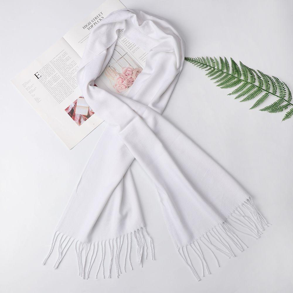 Business Autumn Winter Warm Long Shawl Cotton Scarf Pashmina Cotton Pure Color