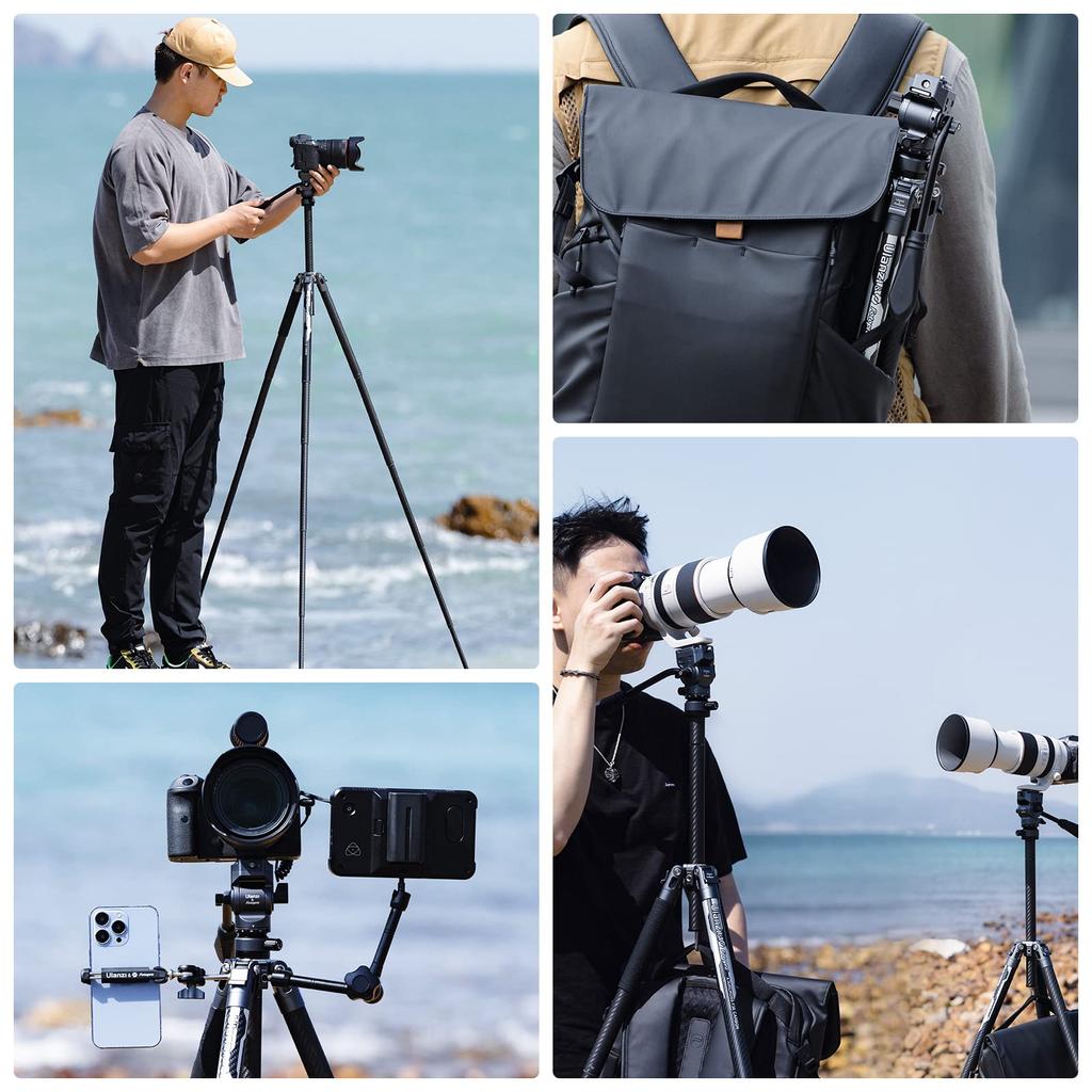 Ulanzi F38 Carbon Quick Shoe Camera 5 Level Free Ball Panoramic Smartphone Holder Грузоподъемность Smartphone Ultra Lock Travel Совместимость с хранилищем