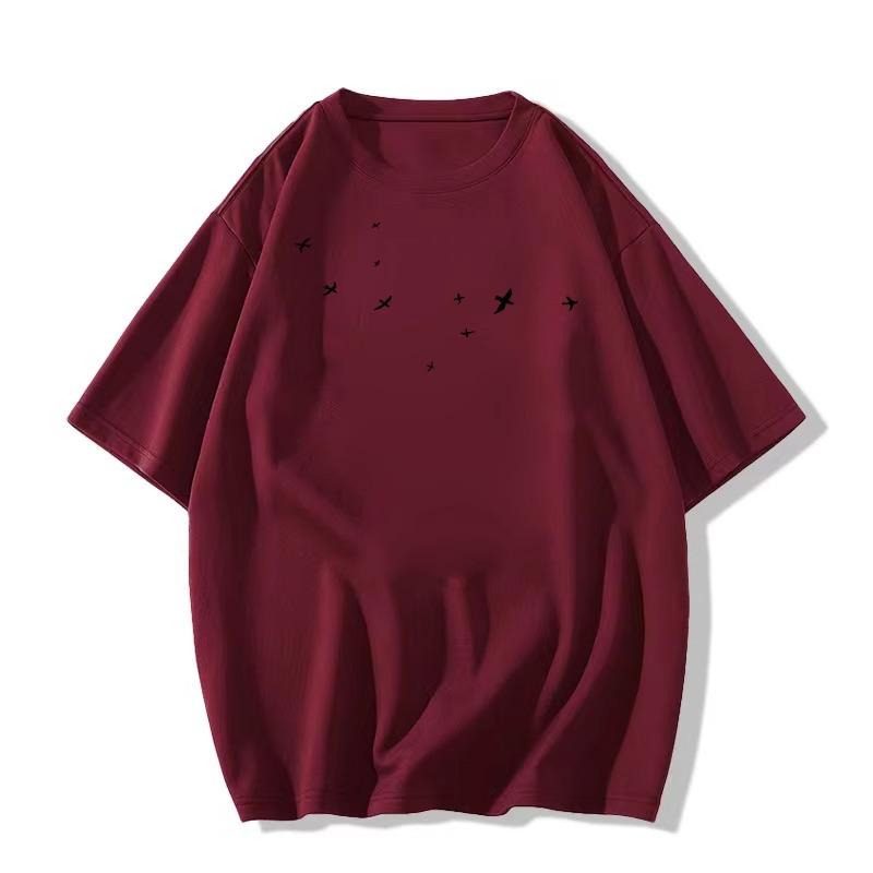 Женская футболка свободного кроя из американского хлопка в стиле ретро 2025 года, большой размер, короткие рукава, летний дизайн