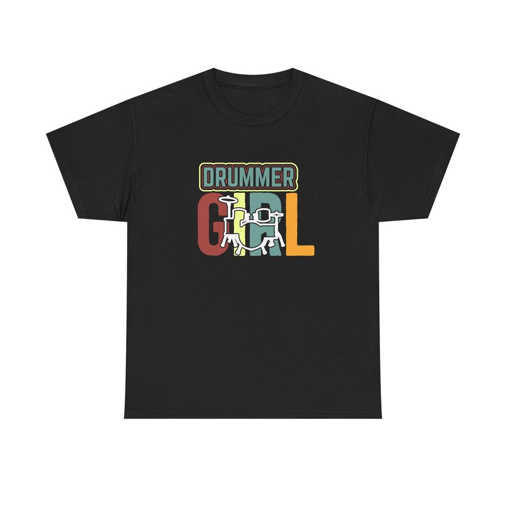 Drummer Gal T-Shirt - Retro Drum Player Tee Shirt for Women & Girls