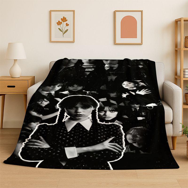 Classic W-Wednesday TV Soft Flannel Throw Blanket,Cozy Blanket for Bed,Couch,Sofa,Bedroom,Living Room,Travel,Picnic Camping