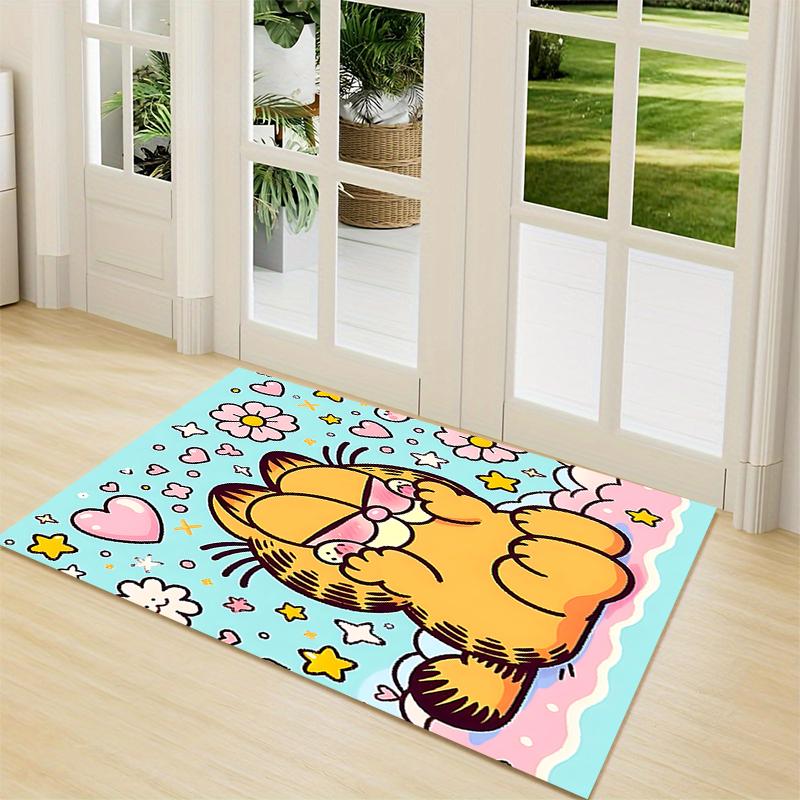 1Pc Garfield'S Starry Adventure Carpet Rug Customizable Soft Washable Antislip Home Living Room Sofa Mats Personalized Rug 091774