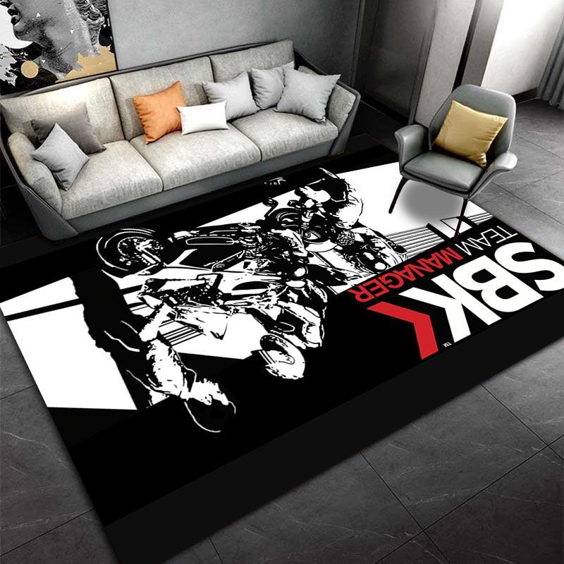 "Motorcycle Racing Theme Carpet with SBK Team Manager Design" Suitable for use as an anti-slip for living room bedroom sofas