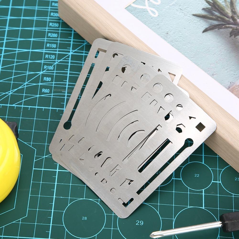10PCS 27 Holes Erasing Shield Multi-shape Drawing Pattern Ruler  Draft Creation