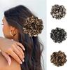 Leopard Pattern Flower Hair Claws Fabric Floral Hair Clips Crab For Women Girl Gift Hair Accessories Valentine Headwear