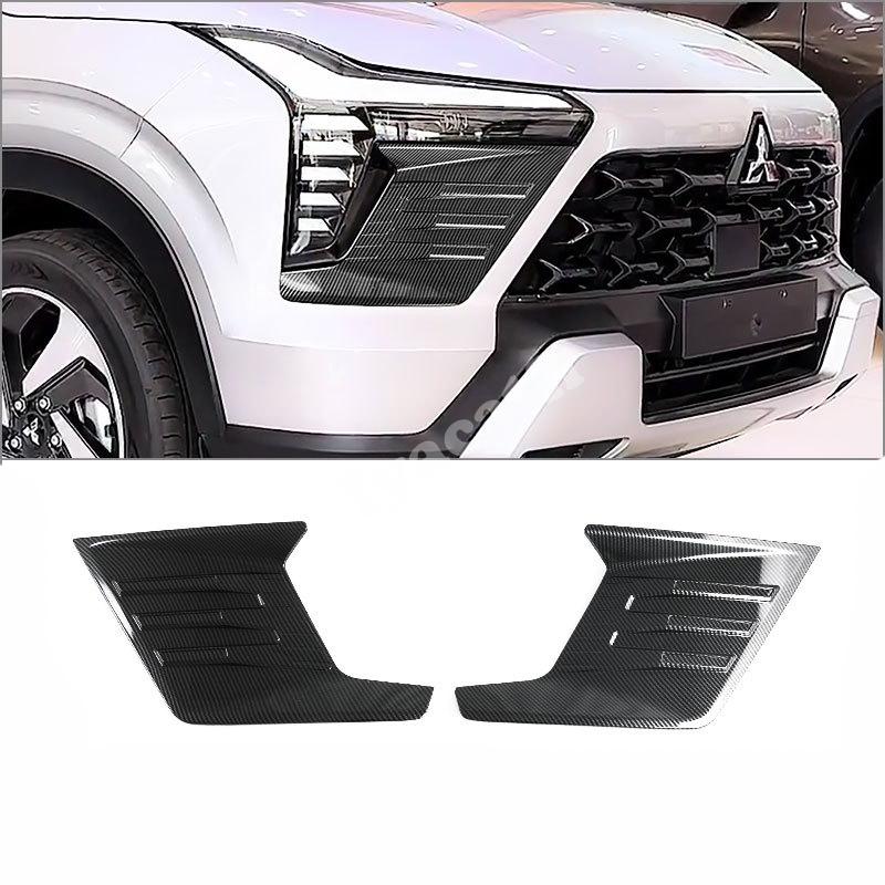 For Mitsubishi Xforce Outlander sport 2025 2026 Exterior ABS black Front Bumper Fender foglamp Rear fog Light Eyebrow Cover