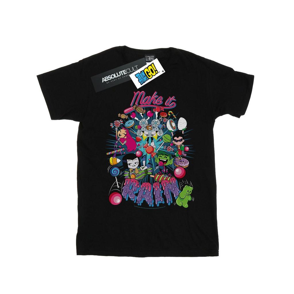 DC Comics Womens/Ladies Teen Titans Go Make It Rain Cotton Boyfriend T-Shirt