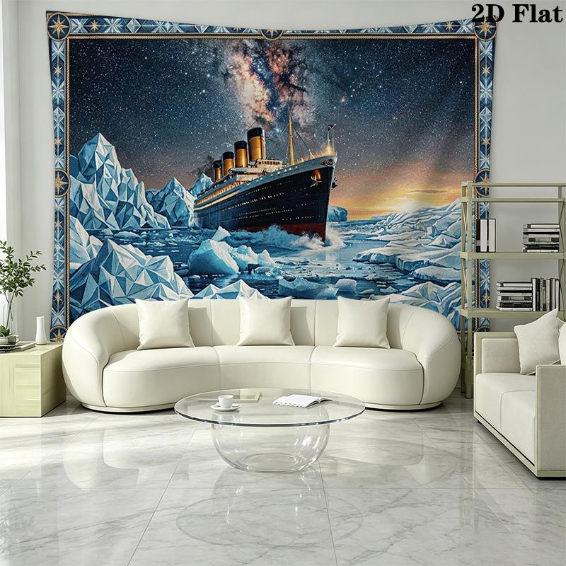 Titanic Wall Tapestry Aesthetic Wall Hanging Printed Fabric Blanket Decorative Tapestries for Bedroom Living Room Home Decor