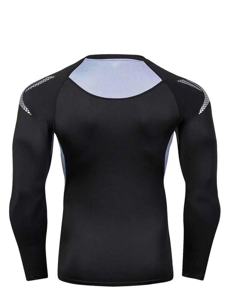 Мужская компрессионная футболка GYMSHARK с длинным рукавом, быстросохнущая, дышащая спортивная одежда для бега и фитнеса