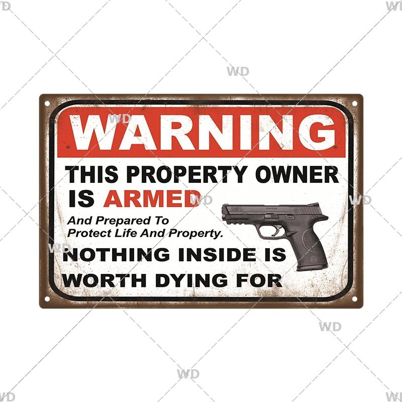 Warning Metal Sign Vintage Plaque Metal Caution Area 51 No Trespassing Retro Garden and Yard Caution Tin Sign Garage Park Decor