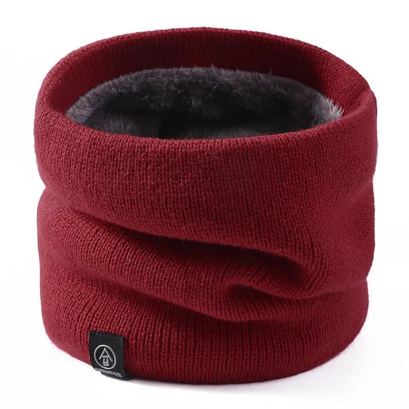 WTEMPO Bib Women's Autumn and Winter Warm Knitted Scarf Fashion All-match Solid Color Riding Outdoor Protective Cervical Collar Trendy Men