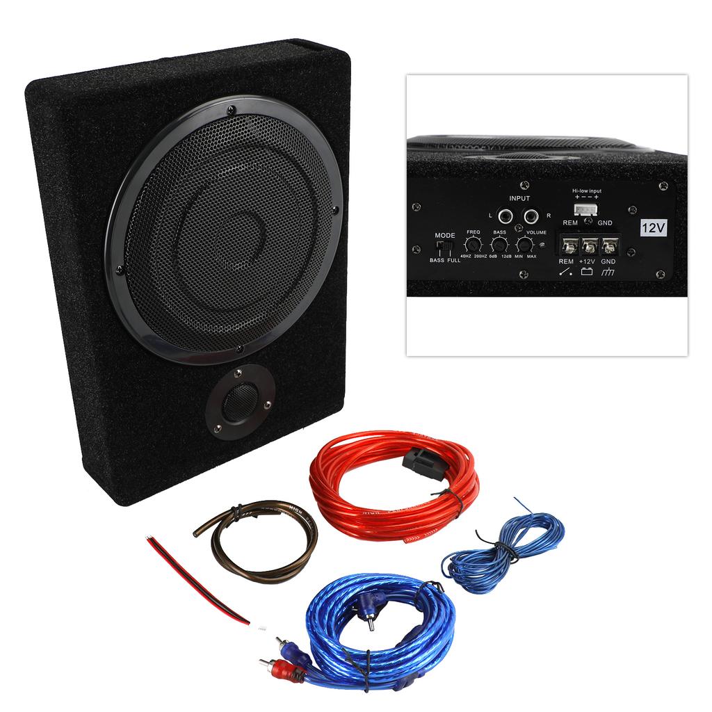 8" 600W Car Subwoofer Under-Seat Amplifier Speaker o Sub Woofer Slim Box US