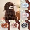 Elegant Large Size Hair Clip Premium PVC Flat Shell Side Clip Hollow Strip 9.5CM Headwear Daily Casual