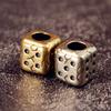 Retro Dice Brass Knife Beads EDC Outdoor DIY Bracelet Accessories Key Chain Woven Lanyard Pendants Flashlight Hangings