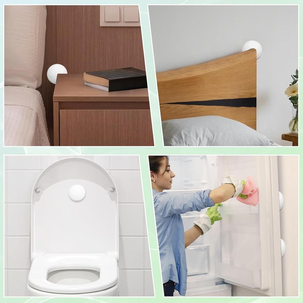 Door Stopper Wall Protector, 12PCS Door Knob Stoppers Walls Protector with Strong Back Adhesive 2 Inch White Round Protect Wall Surfaces for Shock
