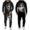 Mens Tracksuit Autumn And Winter Hoodie +Pants Two Piece Set Cool 3D Skull Print Mens Fashion Hoodies Sweatshirts Suits