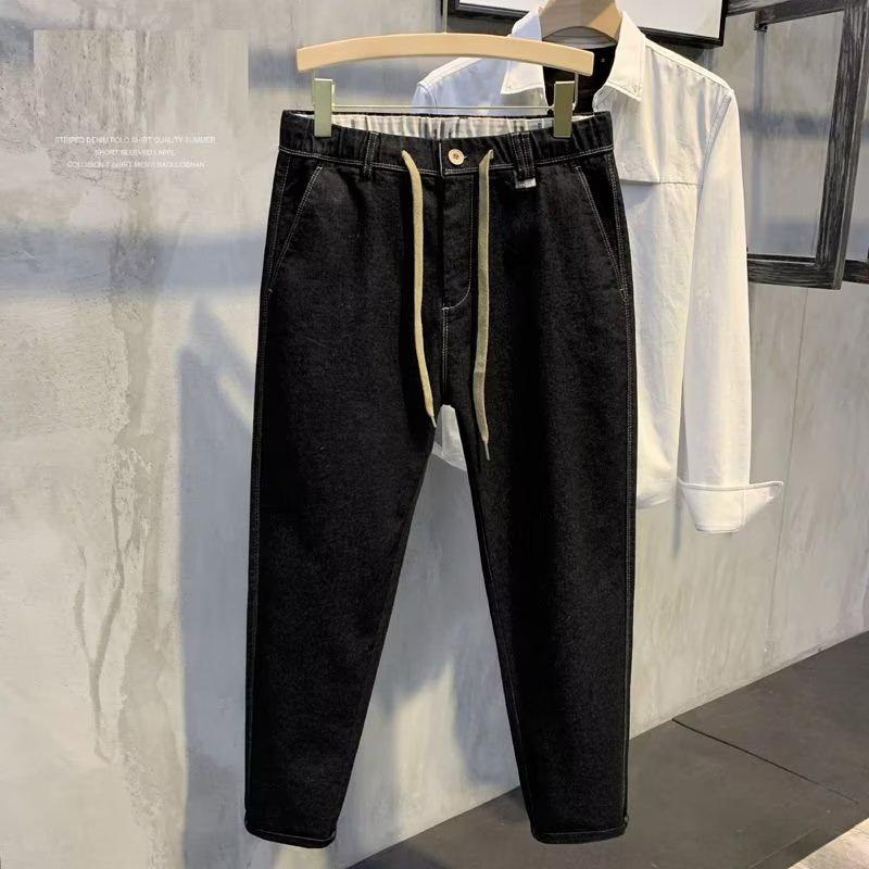 Мужские модные облегающие джинсы прямого кроя на весну и осень