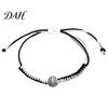 Unisex Street Style Accessory Sports Themed Braided Bracelet, Adjustable Hand Woven Rope Wristband with Bracelet Ball Charms, Trendy Wrist Strap