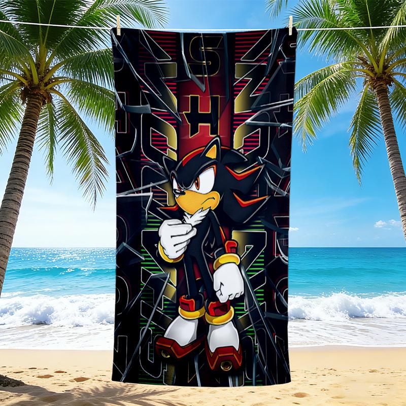 1Pc Shadow Hedgehog Artwork Beach Towel, Quick Dry, Multi-Use for Beach Pool Gym Yoga Home Travel, Christmas, Halloween, Xmas Gift M92947