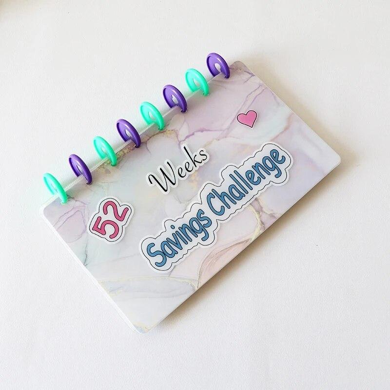 1pc 52 Week Money Saving Challenge Binder Reusable Budget Binder Storage Challenge Book High-Quality Durable Toy