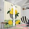2pcs 2D Flat Printing Scene Curtains Still Life Lemons France Polyester Without Electricity Festive Holiday for Holiday Decor