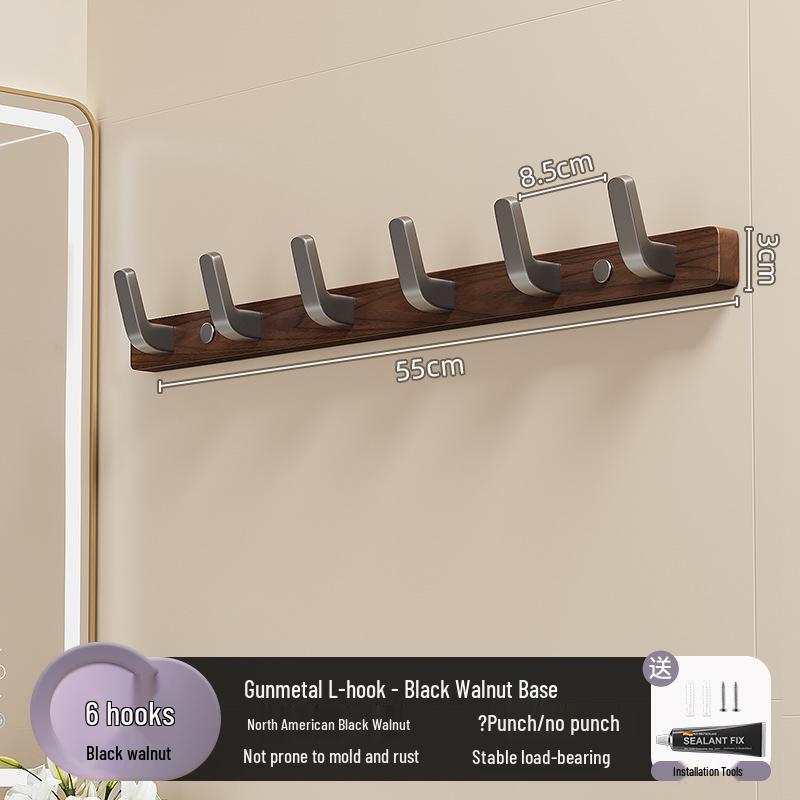 Настенный крючок из орехового дерева для полотенец и одежды, не требует сверления