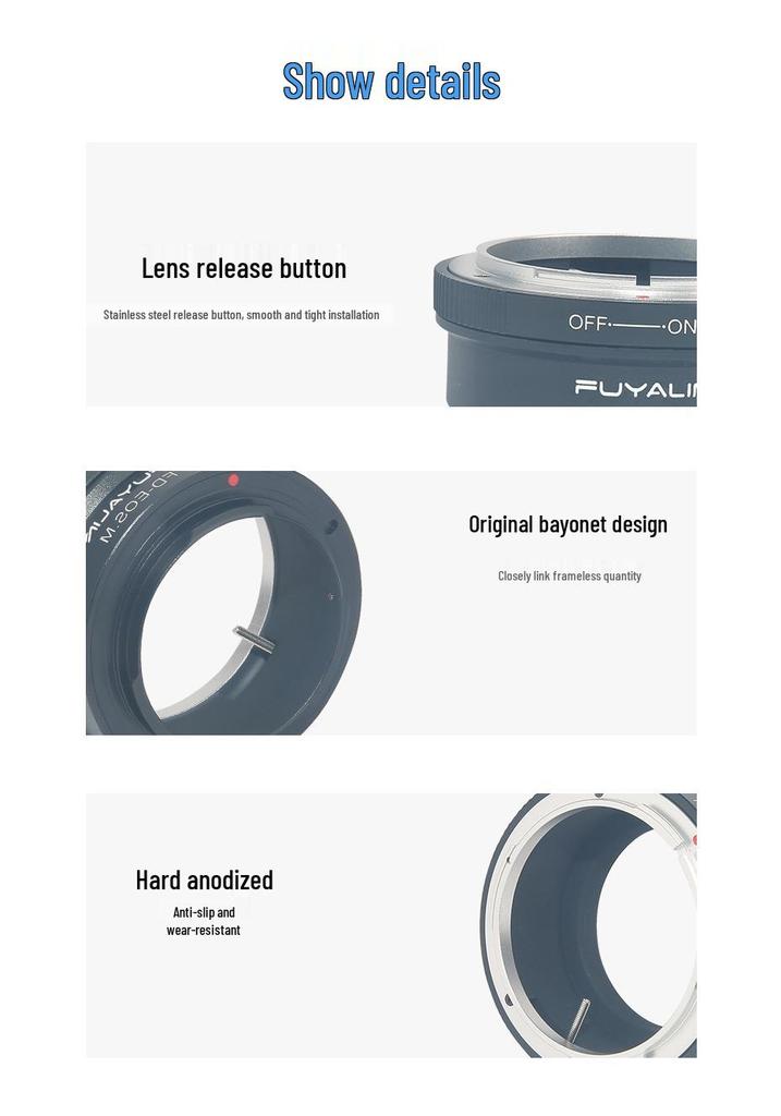 FD-EOSM Lens Adapter Ring for Canon FD/FL Lenses to EOSM M10/M5 Mirrorless Cameras