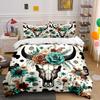 Floral Skull Western Bedding Set Bedding Duvet Cover Set Duvet Cover Pillowcases (1 * Duvet Cover 2 * Pillowcases, without duvet insert)