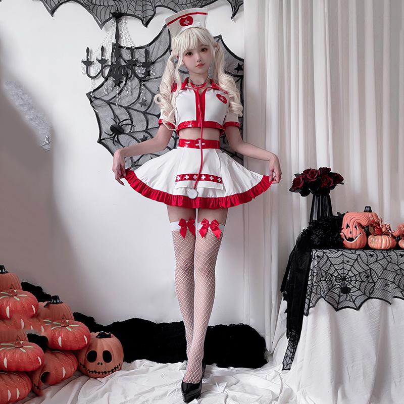 Halloween Adult Costume European and American Foreign Trade Sexy Nurse Costume Doctor Uniform Nurse Skirt Stage Performance Costume Large Size