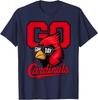 Ретро Футболка 'Go Cardinals' для Игрового Дня Мужская Женская