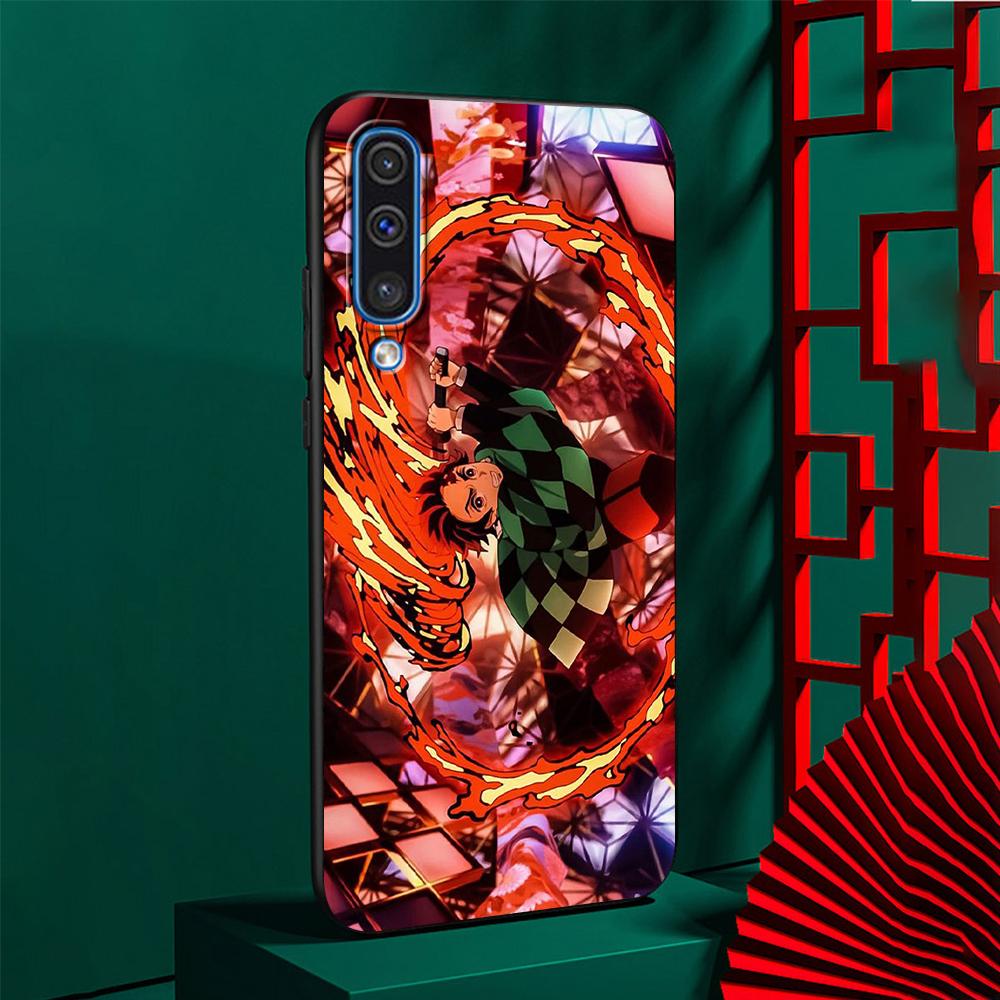 Чехол для Samsung Galaxy A50 A10 A70 A30 A20e A40 A20s A10s A10e A90 5G A80 A7 A9 с рисунком из аниме «Убийца демонов» из мягкого черного цвета