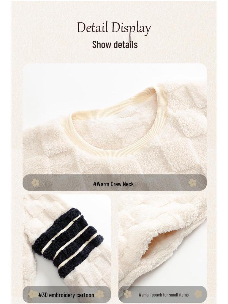 Men's Winter Flannel Pajamas - Thick Plush Coral Fleece Long Sleeve Set