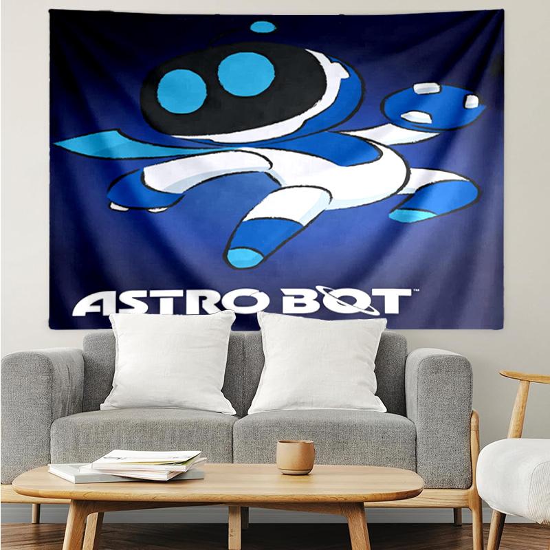 Space Adventure Astro Bot Tapestry Accessories Playroom Tapestry, for Bedroom,Livingroom, dormitory Room Wall Decor Fan Birthday Gifts