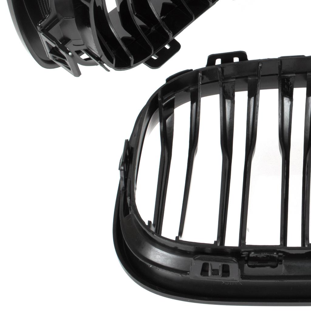 BMW 1 F21 15-18 Grille Between Headlights (Kidneys) Left + Right Kit, Black Glossy Double Bar