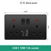 18W Type-C Plug Quick Charging Universal 5-pin Dual Power Socket,UK Standard 13A Wall Socket with DC 5V 3.1A Type-c USB Charger