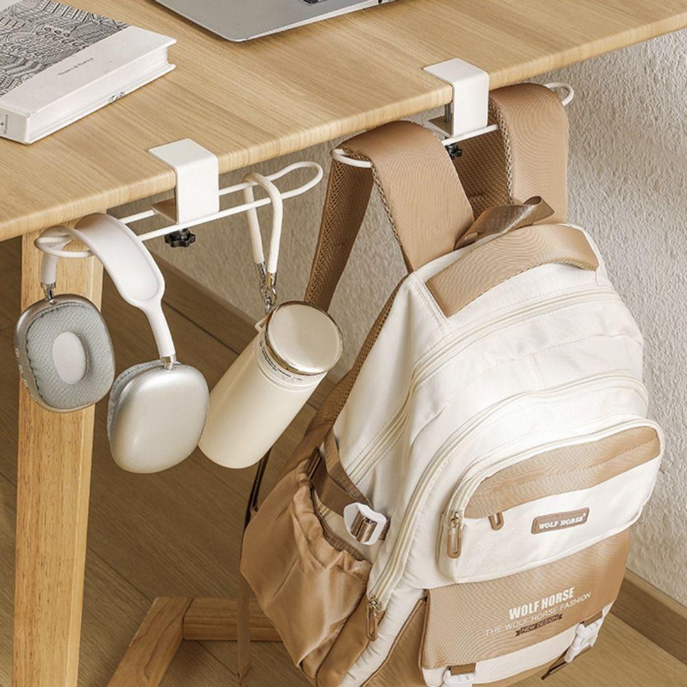 Clamp On Desk Side Hook Adjustable Table Backpack Holder New Desk Mounted Hook Home Office