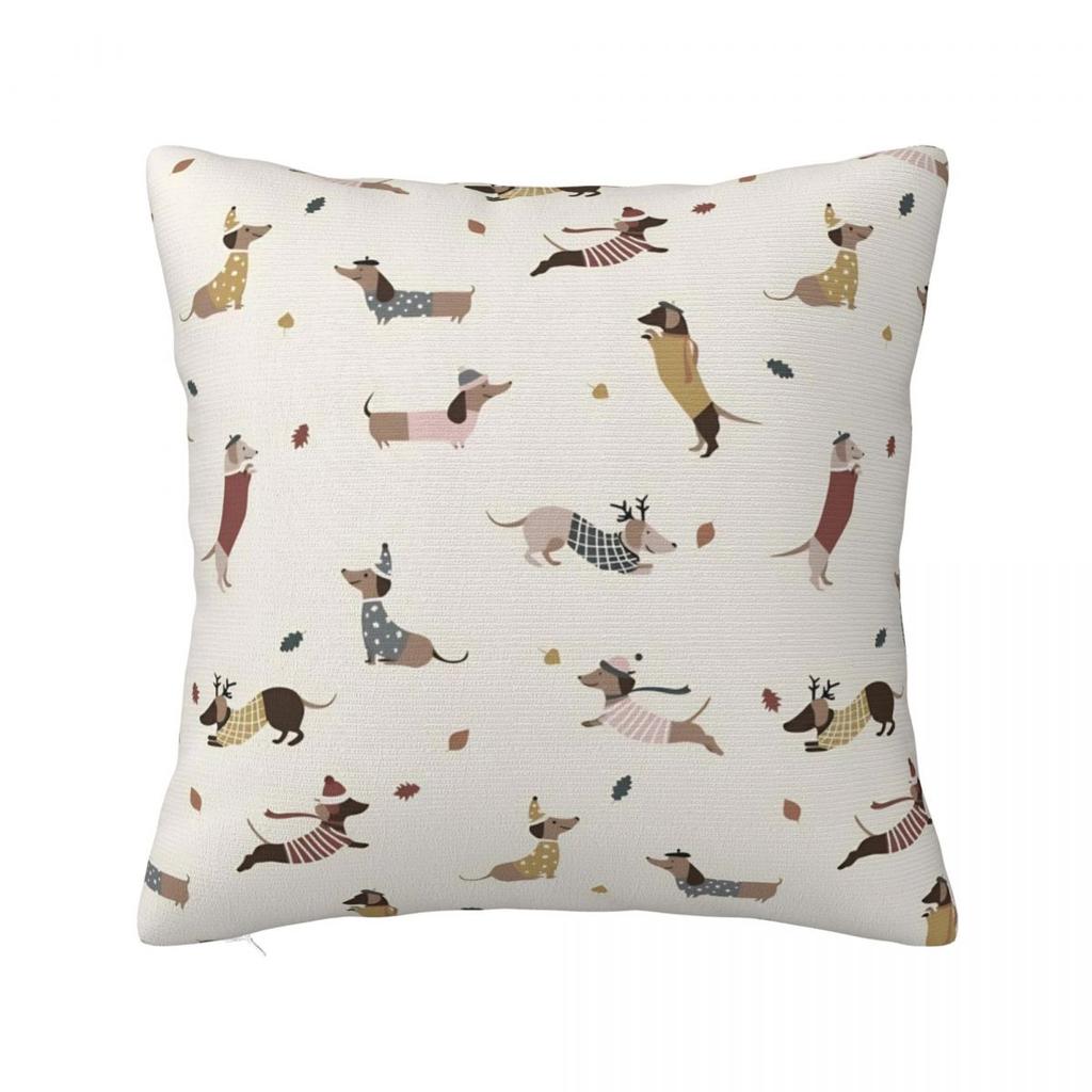 Dachshund Square Pillow Cases Dog Cushion Cover Novelty Decorative Pillowcover for Car 4545cm