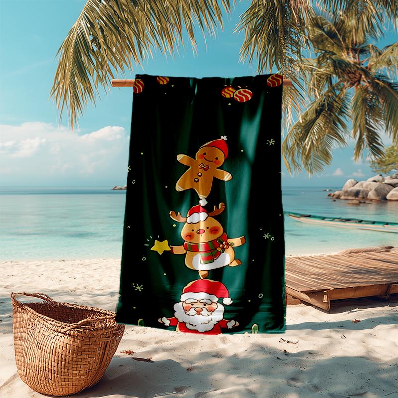 Ultra-Soft Beach Towel with Christmas Theme,Ideal for Pool - Camping, Diving - Perfect Travel Essential, Vibrant Beach Towel.