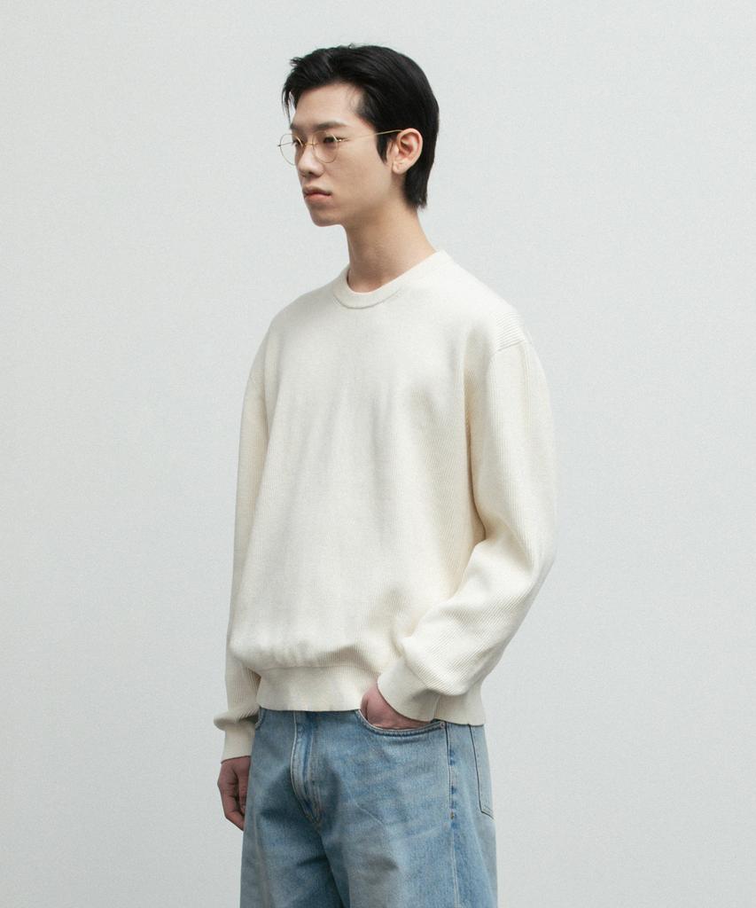 BLANKROOM All-Weather Crew Knit_Ivory