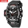 Outdoor Tactical Men's Alloy Military Style Luminous Waterproof Dual Display Quartz Electronic Watch