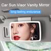 Car Cosmetic Mirror Surround LED Lights Touch Screen Car Sun Visor Makeup Mirror with Retractable Back Clip Sunshade Auto Interior Accessories