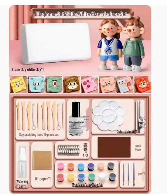 Набор глины для лепки из камня своими руками: Легкая полимерная глина и цветной пластилин для поделок