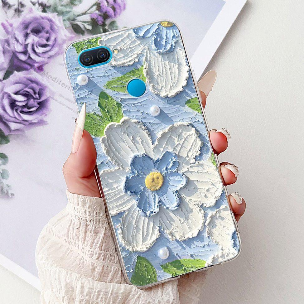 Clear For Oppo A12 CPH2077 CPH2083 Cover For Oppo A12 Case Luxury Butterfly Love Fashion Flowers Cool Lion Cute Painted