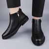 Fashion New Fashion Trends Mens Chelsea Boots Genuine Leather Ankle Boots Slip-on Man Business Shoes Cowhide Boots Fur Warm Winter Boots