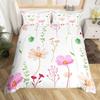 Watercolor Floral Down Duvet Cover Set Queen King Size Simple Pastoral Style Bedding Suitable For Kids Teens Adult Women 3 Pcs