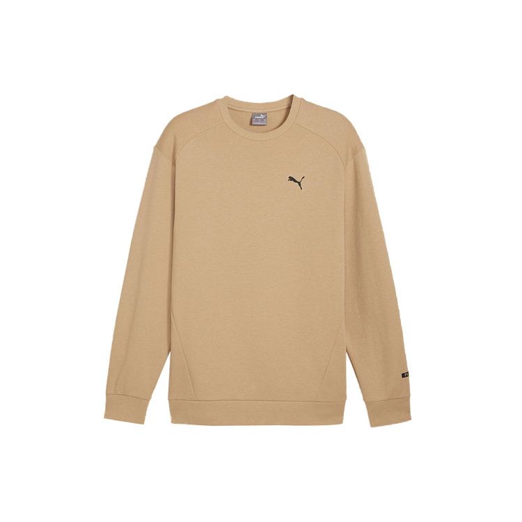 Puma Solid Color Logo Casual Loose Knit Crewneck Sweatshirt Men Sweatshirt Khaki 681288-83