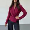 2025 Autumn and Winter New Fashion Women's Simple Solid Color Long-sleeved Shirt